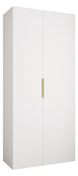 Gardróbszekrény Hartford 572, Laminált forgácslap, 246x110x42cm, Fehér, Aranysárga