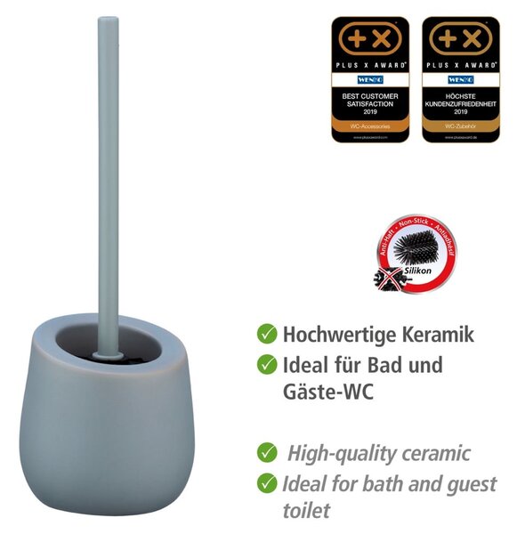 Badi szürke kerámia WC-kefe - Wenko