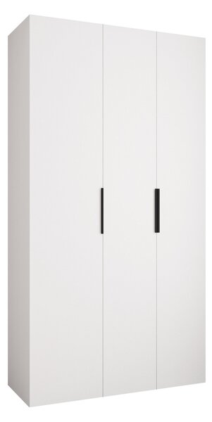 Gardróbszekrény Hartford 573, Laminált forgácslap, 246x130x42cm, Fekete, Fehér