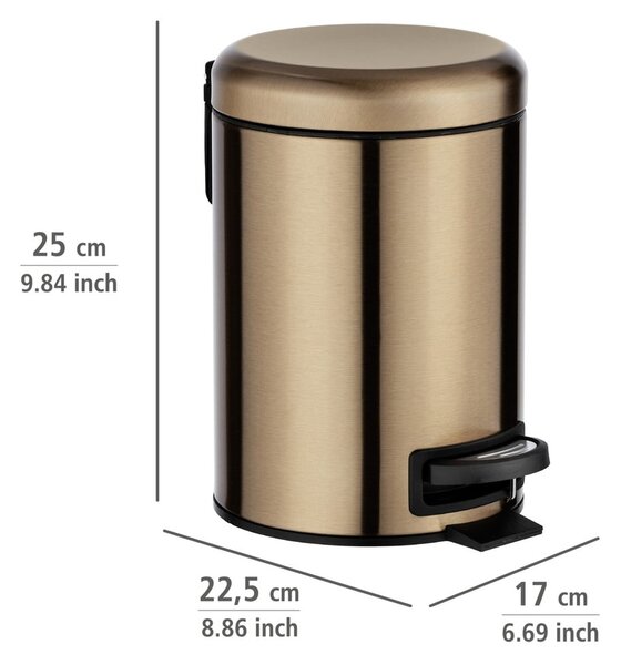 Leman rézszínű pedálos szemetes, 3 l - Wenko
