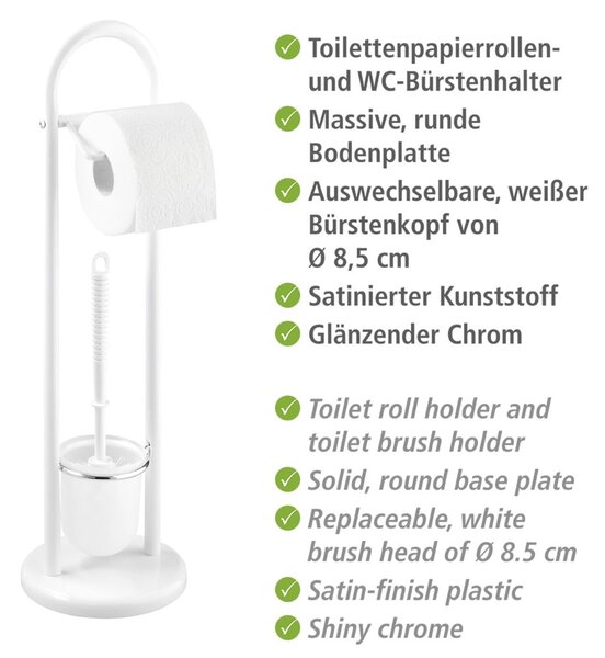 Siena fehér WC-kefe és WC-papír tartó - Wenko