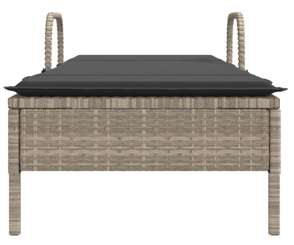 VidaXL Napozóágy - Polyrattan - Világosszürke - 200cm