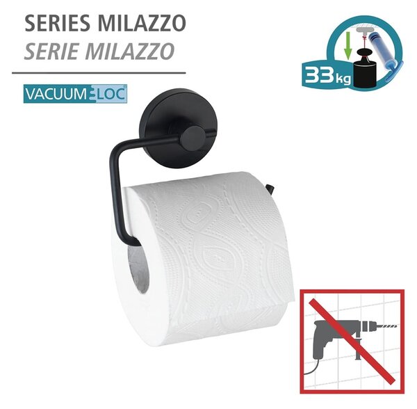 Vacuum-Loc® Milazzo fekete wc-papír tartó - Wenko