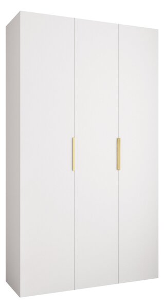 Gardróbszekrény Hartford 573, Laminált forgácslap, 246x140x42cm, Aranysárga, Fehér