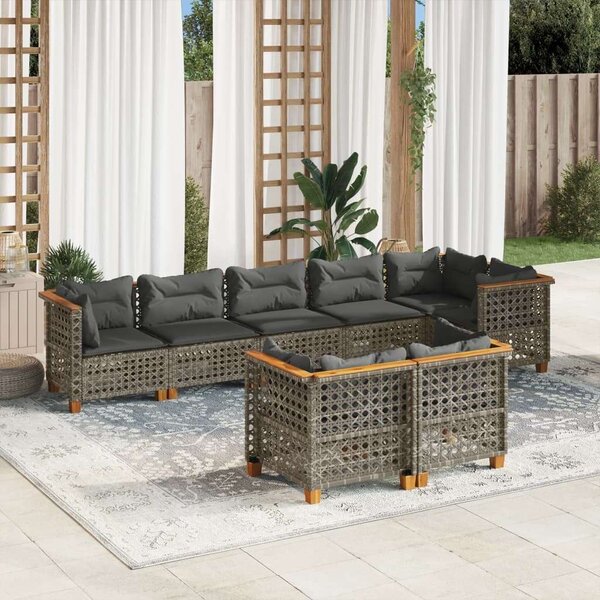 VidaXL Polyrattan Kerti Ülőgarnitúra - 8 részes - Szürke
