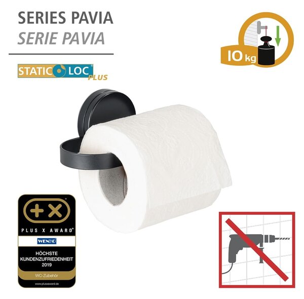 Static-Loc® Pavia fekete wc-papír tartó - Wenko
