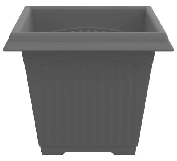 VidaXL Négyzet Virágcserép 6 pcs Fekete 38 x 38 x 30 cm Műanyag
