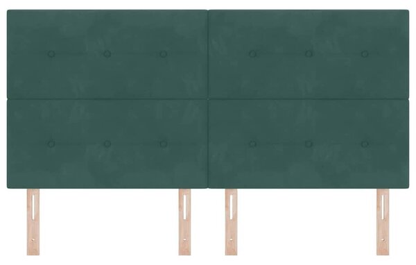 VidaXL LED ágytámla LED szalagokkal Zöld 180 cm Bársony