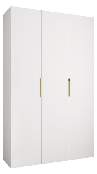 Gardróbszekrény Hartford 573, Laminált forgácslap, 246x150x42cm, Aranysárga, Fehér
