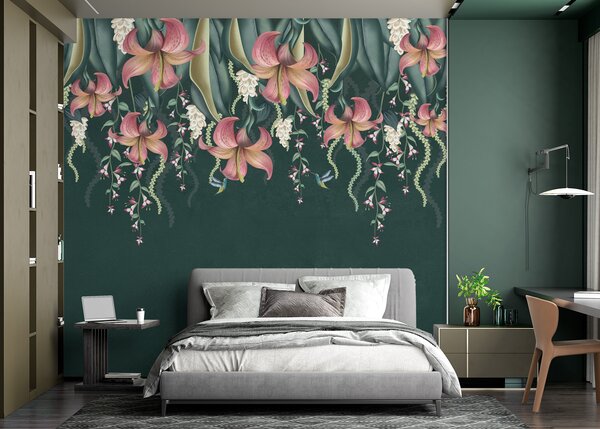 Fotótapéta Az elegáns liliomok sötét árnyalatokban virágoznak, Modern fotótapéta, Modern fotótapéta, w01523v3 - Muralas.hu