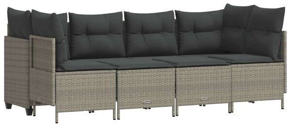 VidaXL Polyrattan Kerti Ülőgarnitúra - 5 részes, Világosszürke