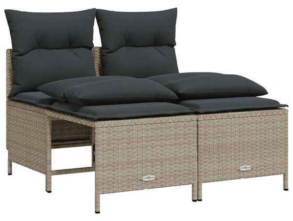 VidaXL Polyrattan Kerti Ülőgarnitúra - 5 részes, Világosszürke