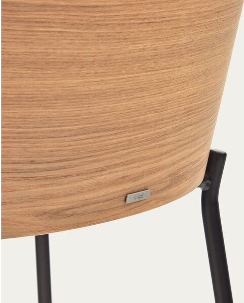 Szürke-natúr színű bárszék (ülésmagasság 65 cm) Eamy – Kave Home