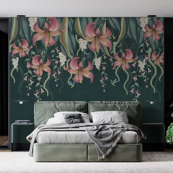Fotótapéta Az elegáns liliomok sötét árnyalatokban virágoznak, Modern fotótapéta, Modern fotótapéta, w01523v3 - Muralas.hu