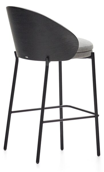 Fekete-szürke bárszék (ülésmagasság 65 cm) Eamy – Kave Home