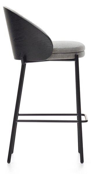 Fekete-szürke bárszék (ülésmagasság 65 cm) Eamy – Kave Home