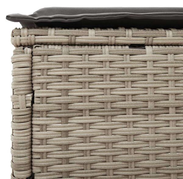 VidaXL Napozóágy - Polyrattan - Szürke - 198cm