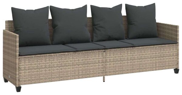 VidaXL 5 részes világosszürke polyrattan kerti ülőgarnitúra párnákkal