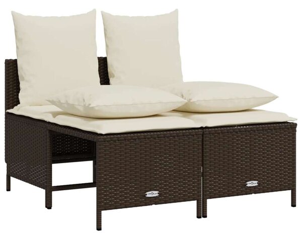 VidaXL 5 Részes Polyrattan Kerti Ülőgarnitúra - Barna