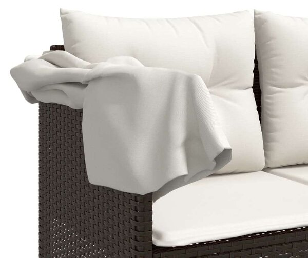 VidaXL 5 részes barna polyrattan kerti ülőgarnitúra párnával
