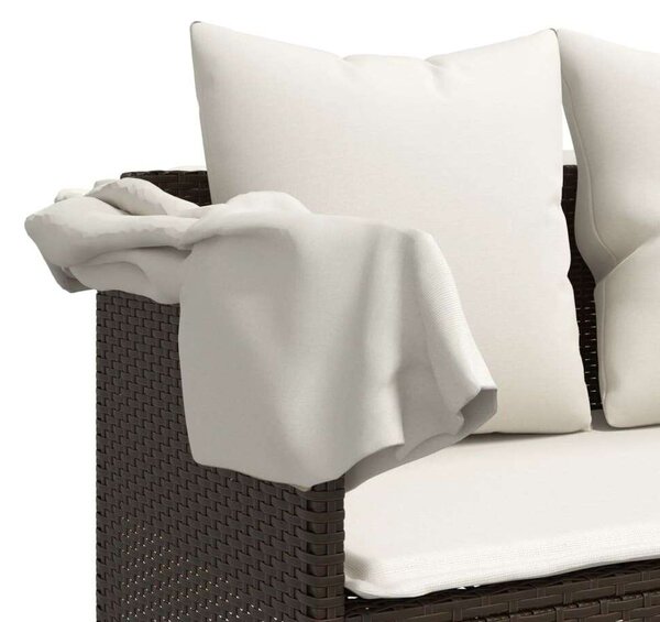 VidaXL 5 részes barna polyrattan kerti ülőgarnitúra párnával