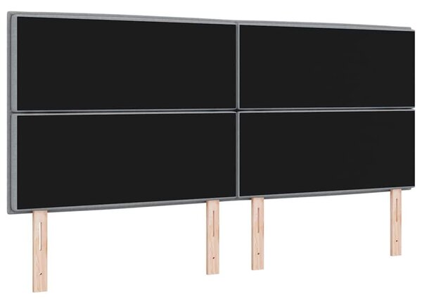 VidaXL LED ágytámla LED szalagokkal Világosszürke 200 cm szövet