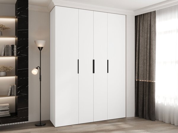 Gardróbszekrény Hartford 574, Laminált forgácslap, 246x170x42cm, Fekete, Fehér