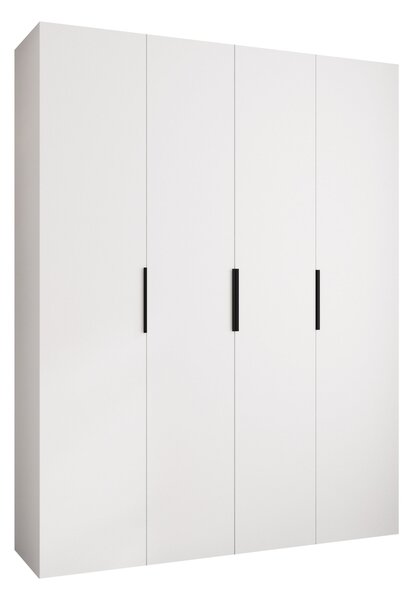 Gardróbszekrény Hartford 574, Laminált forgácslap, 246x190x42cm, Fekete, Fehér