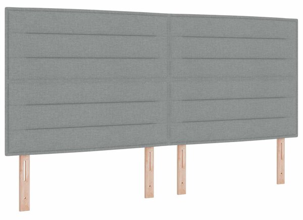 VidaXL LED ágytámla LED szalagokkal Világosszürke 200 cm szövet