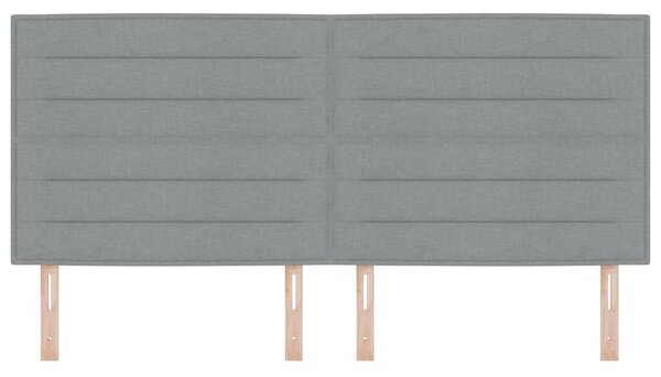 VidaXL LED ágytámla LED szalagokkal Világosszürke 200 cm szövet