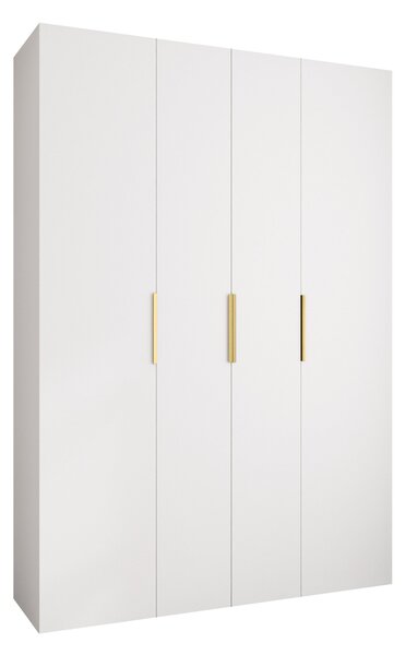 Gardróbszekrény Hartford 574, Laminált forgácslap, 246x170x42cm, Aranysárga, Fehér