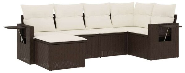 VidaXL Polyrattan Kerti Ülőgarnitúra - 6 részes - Barna