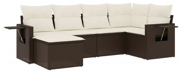 VidaXL Polyrattan Kerti Ülőgarnitúra - 6 részes - Barna