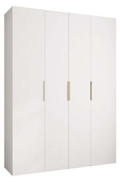 Gardróbszekrény Hartford 574, Laminált forgácslap, 246x180x42cm, Aranysárga, Fehér