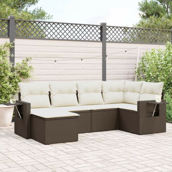 VidaXL Polyrattan Kerti Ülőgarnitúra - 6 részes - Barna
