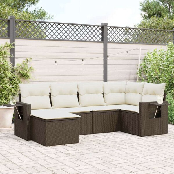 VidaXL Polyrattan Kerti Ülőgarnitúra - 6 részes - Barna