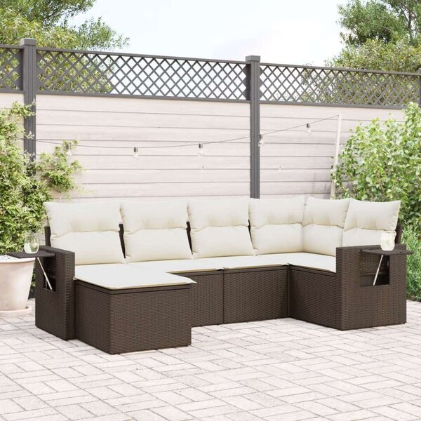 VidaXL Polyrattan Kerti Ülőgarnitúra - 6 részes - Barna