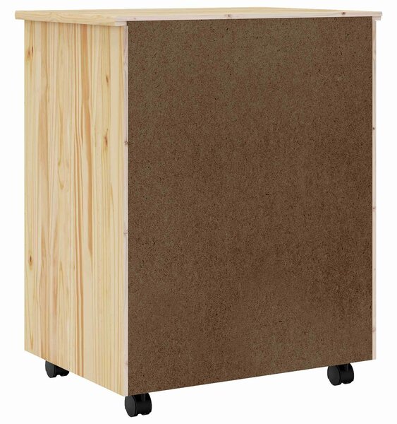 VidaXL Görgős szekrény fiókokkal MOSS 53 x 39 x 65,5 cm Tömör fenyőfa