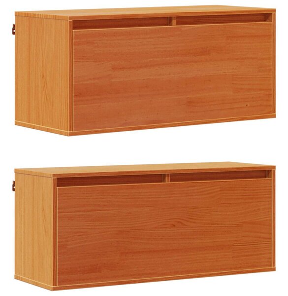 VidaXL Fali Szekrény 2 pcs Faggyú barna 80 x 30 x 35 cm Tömör fenyőfa