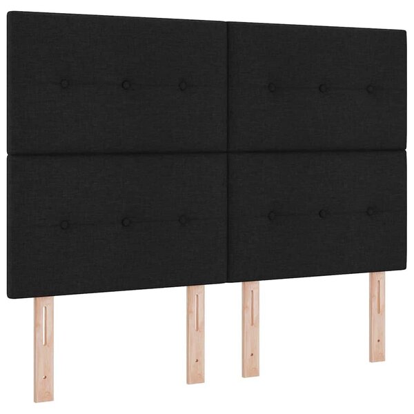 VidaXL LED ágytámla LED szalagokkal fejtámlával Fekete 160 cm szövet