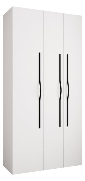Gardróbszekrény Hartford 563, Laminált forgácslap, 246x120x42cm, Fehér, Fekete