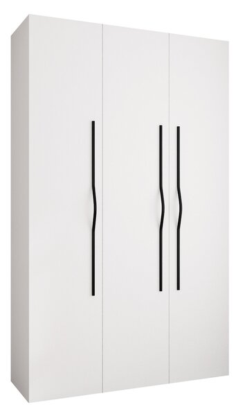 Gardróbszekrény Hartford 563, Laminált forgácslap, 246x150x52cm, Fehér, Fekete