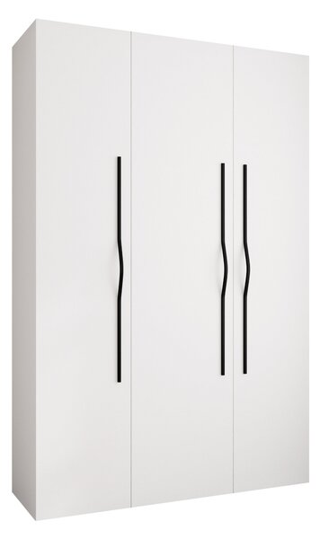 Gardróbszekrény Hartford 563, Laminált forgácslap, 246x160x42cm, Fehér, Fekete
