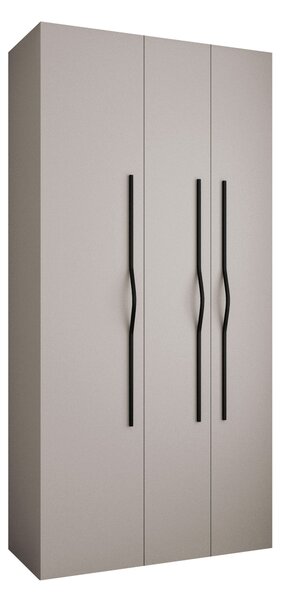 Gardróbszekrény Hartford 563, Laminált forgácslap, 246x120x42cm, Kasmír, Fekete