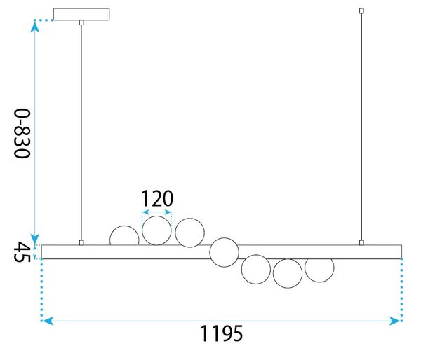Függesztett mennyezeti lámpa APP1907-7CP