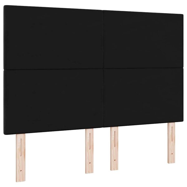 VidaXL LED ágytámla LED szalagokkal Fekete 144 cm Bársony