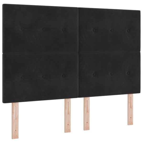 VidaXL LED ágytámla LED szalagokkal Fekete 144 cm Bársony