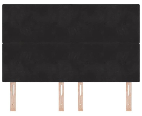 VidaXL LED ágytámla LED szalagokkal Fekete 144 cm Bársony