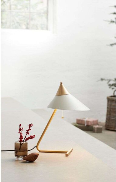 Asztali lámpa Warm Nordic, Brass Top, Fehér, Nappali, Fém, Dizájn