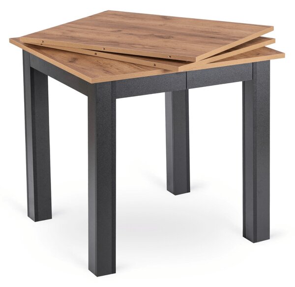 Kihúzható étkezőasztal 80–200 cm méretben, craft tölgy/fekete színben BEN
